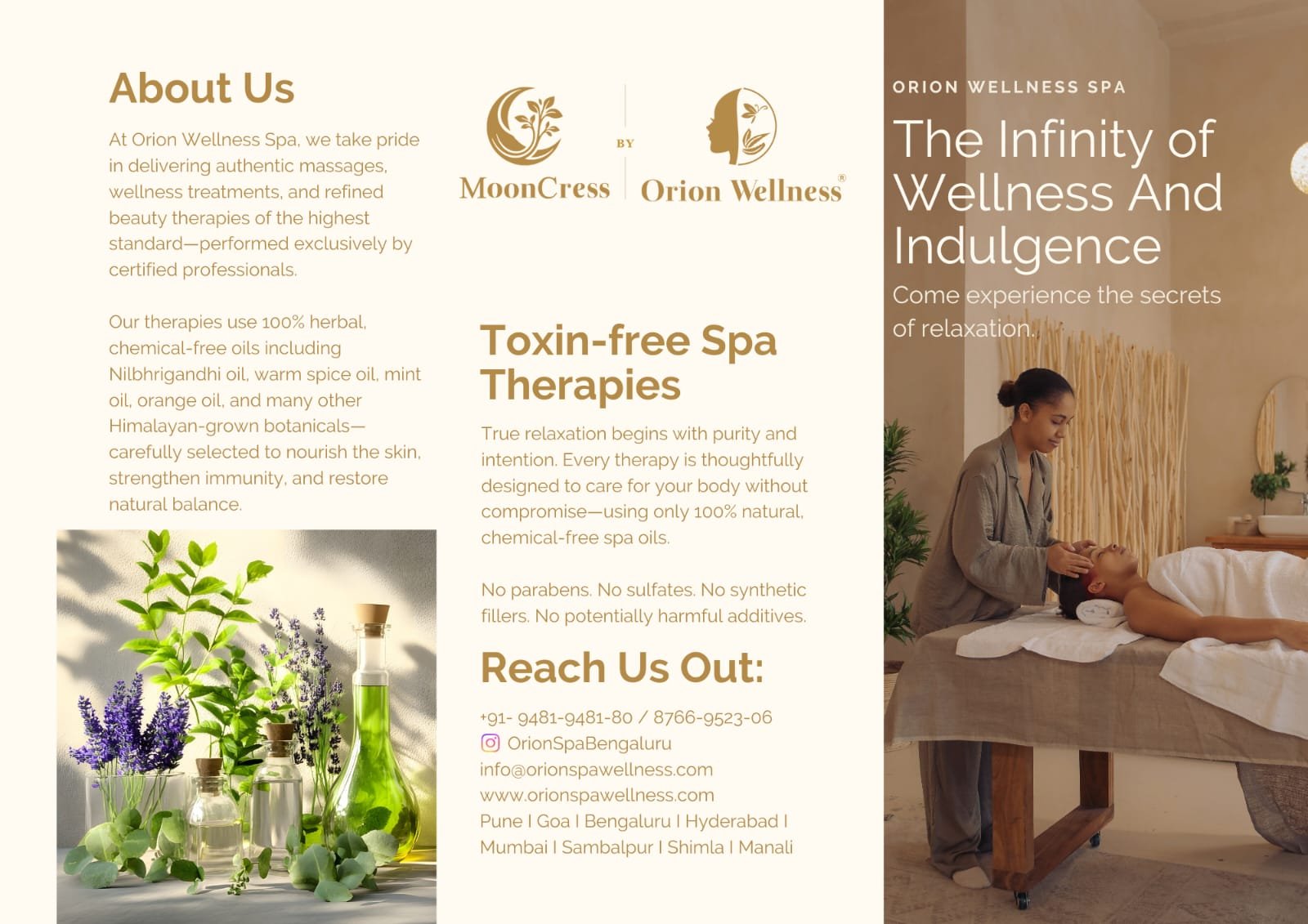 Body polish and scrub, and couple spa packages menu
