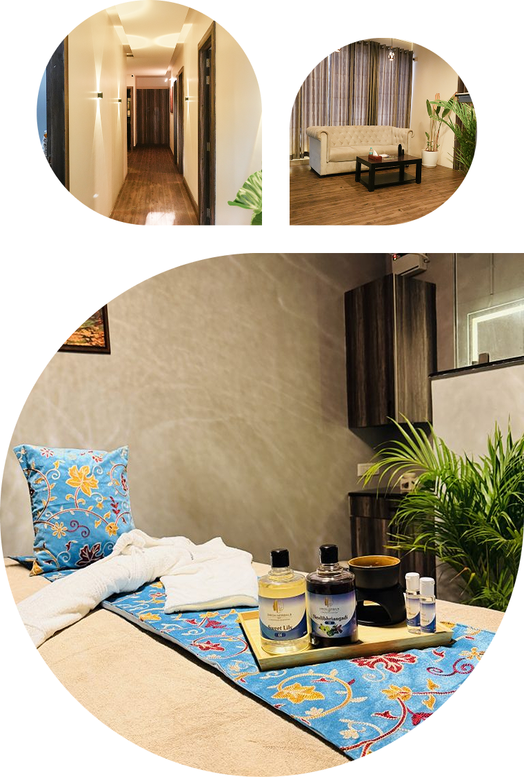 MoonCress spa interior collage